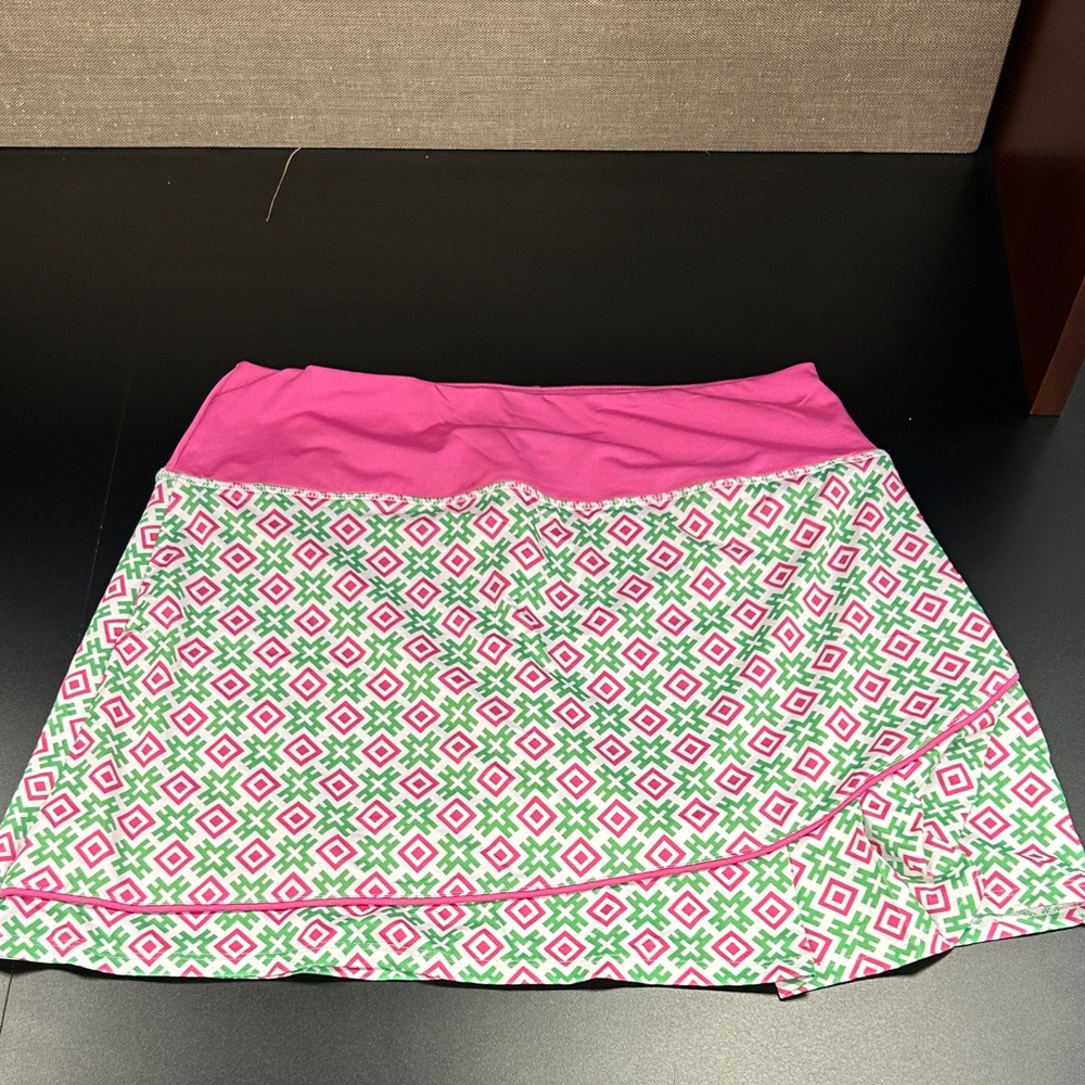 Pink and Green Patterned Women's Skort